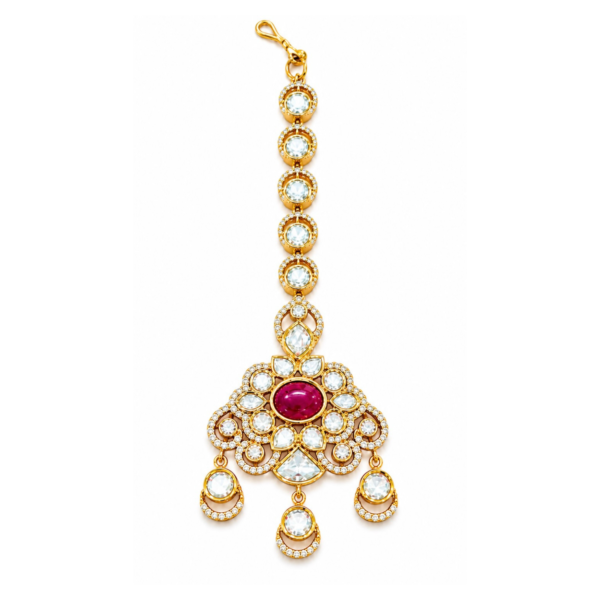 Sitara Maang Tikka Ruby Red